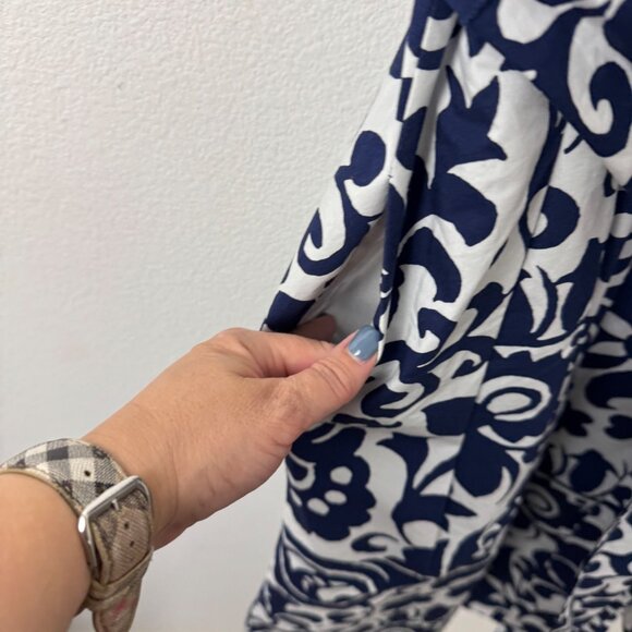 Talbots Blue and White Floral Midi Dress - Picture 4 of 10